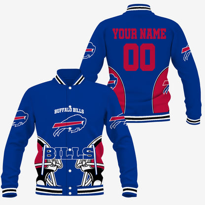 [SPECIAL OFFER] NEW CUSTOMIZED NFL03 BFB BUFFALO BILLS SATIN VARSITY & BASEBALL JACKET