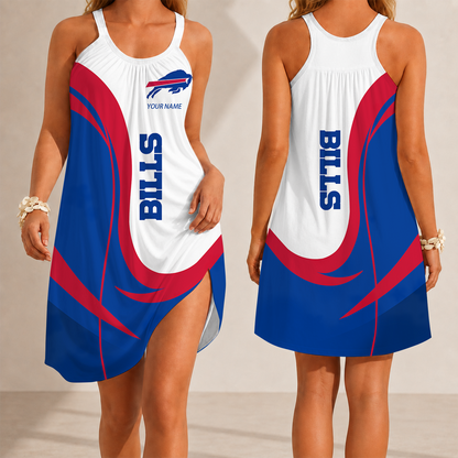 [SPECIAL OFFER] NEW CUSTOMIZED NFL03 BFB BUFFALO BILLS CAMISOLE DRESS