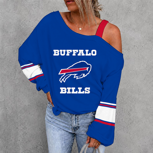 [SPECIAL OFFER] NEW CUSTOMIZED NFL03 BFB BUFFALO BILLS DROP SHOULDER SWEATSHIRT