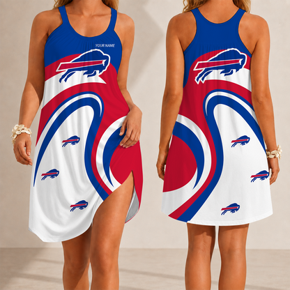 [SPECIAL OFFER] NEW CUSTOMIZED NFL03 BFB BUFFALO BILLS CAMISOLE DRESS