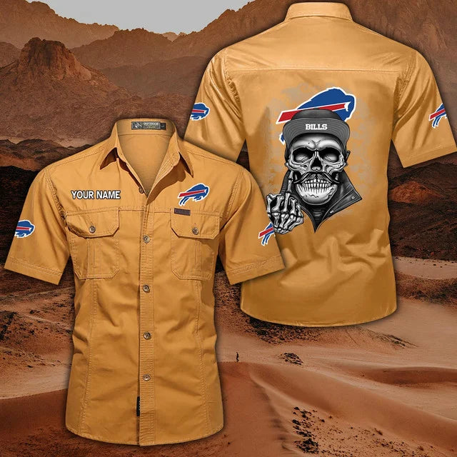 [SPECIAL OFFER] NEW CUSTOMIZED NFL03 BFB BUFFALO BILLS MUTICOLOR MEN'S CARGO SHIRT