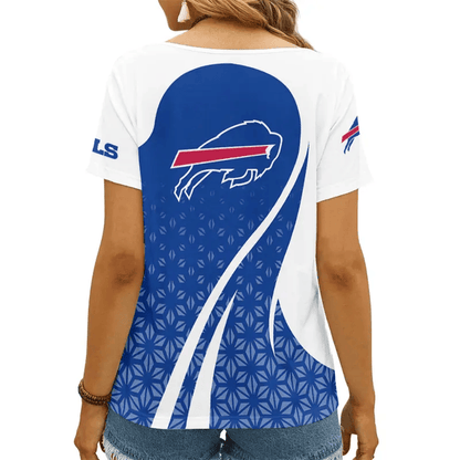 [SPECIAL OFFER] NEW CUSTOMIZED NFL03 BFB BUFFALO BILLS V-NECK FEMALE SHIRT
