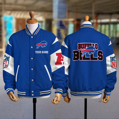[SPECIAL OFFER] NEW CUSTOMIZED NFL03 BFB BUFFALO BILLS SATIN VARSITY & BASEBALL JACKET