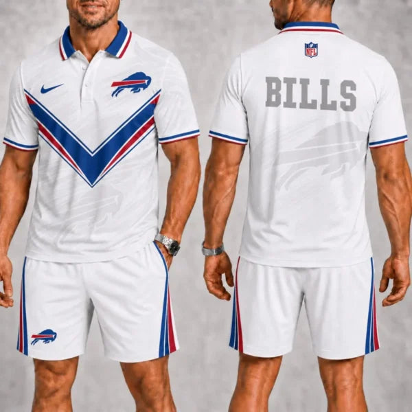 [SPECIAL OFFER] NEW CUSTOMIZED NFL03 BFB BUFFALO BILLS POLO SHIRT & SHORT PANTS