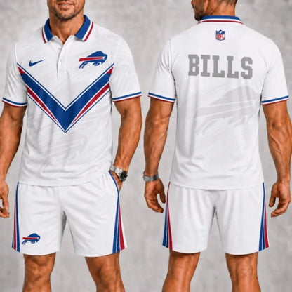 [SPECIAL OFFER] NEW CUSTOMIZED NFL03 BFB BUFFALO BILLS POLO SHIRT & SHORT PANTS