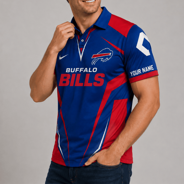 [SPECIAL OFFER] NEW CUSTOMIZED NFL03 BFB BUFFALO BILLS POLO SHIRT
