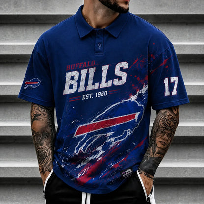 [SPECIAL OFFER] NEW CUSTOMIZED NFL03 BFB BUFFALO BILLS POLO SHIRT