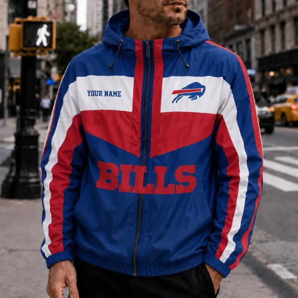[SPECIAL OFFER] NEW CUSTOMIZED NFL03 BFB BUFFALO BILLS WINDBREAKER JACKET