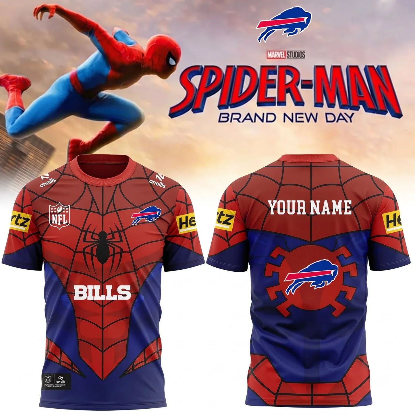 [SPECIAL OFFER] NEW CUSTOMIZED NFL03 BFB BUFFALO BILLS x SPIDER T-SHIRT, HOODIE & ZIP HOODIE