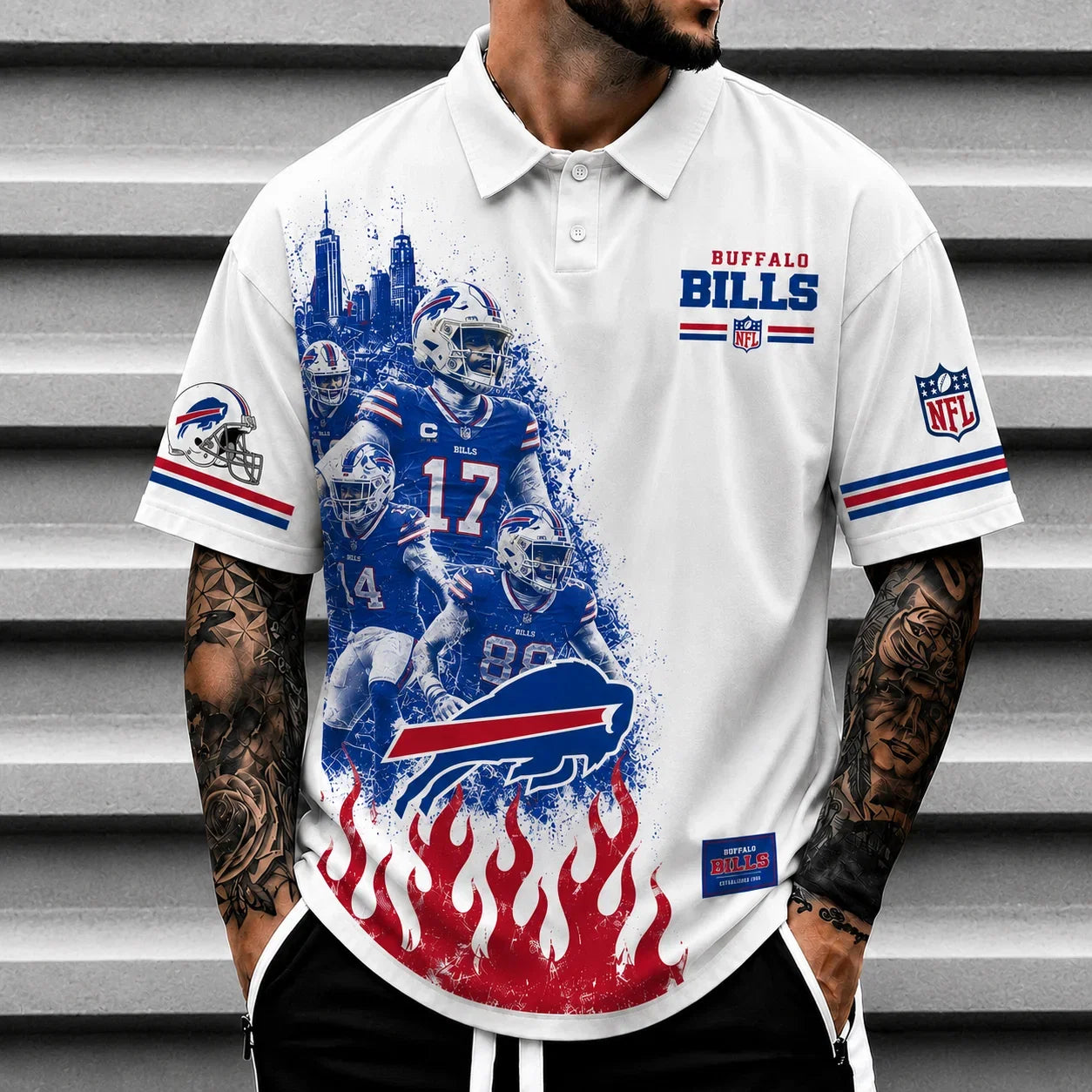 [SPECIAL OFFER] NEW CUSTOMIZED NFL03 BFB BUFFALO BILLS POLO SHIRT