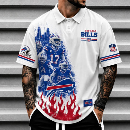 [SPECIAL OFFER] NEW CUSTOMIZED NFL03 BFB BUFFALO BILLS POLO SHIRT