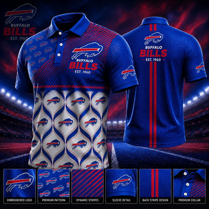 [SPECIAL OFFER] NEW CUSTOMIZED NFL03 BFB BUFFALO BILLS POLO SHIRT