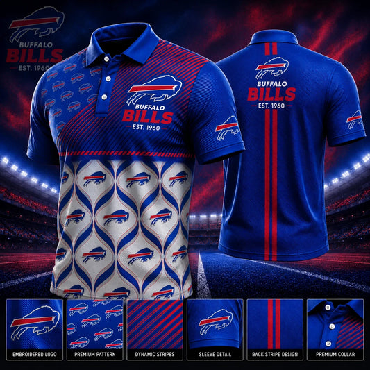 [SPECIAL OFFER] NEW CUSTOMIZED NFL03 BFB BUFFALO BILLS POLO SHIRT