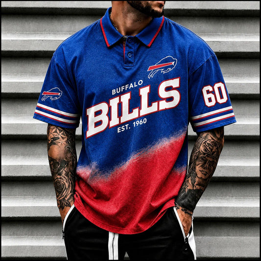 [SPECIAL OFFER] NEW CUSTOMIZED NFL03 BFB BUFFALO BILLS POLO SHIRT