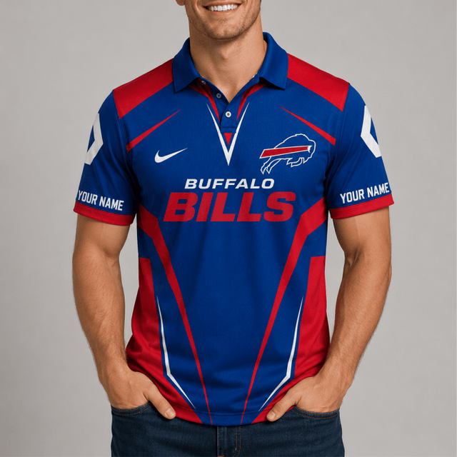 [SPECIAL OFFER] NEW CUSTOMIZED NFL03 BFB BUFFALO BILLS POLO SHIRT