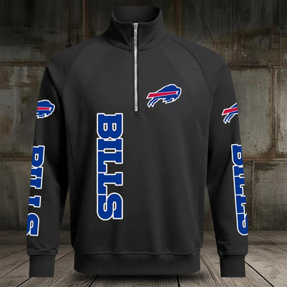[SPECIAL OFFER] NEW CUSTOMIZED NFL03 BFB BUFFALO BILLS MEN'S MULTICOLOR QUARTER-ZIP PULLOVER