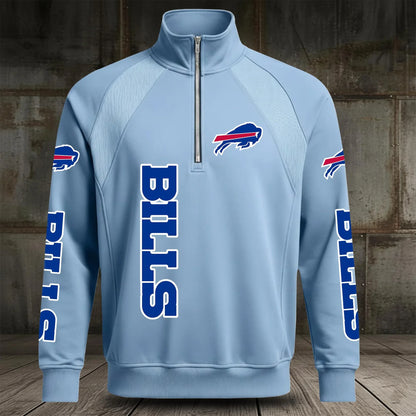 [SPECIAL OFFER] NEW CUSTOMIZED NFL03 BFB BUFFALO BILLS MEN'S MULTICOLOR QUARTER-ZIP PULLOVER