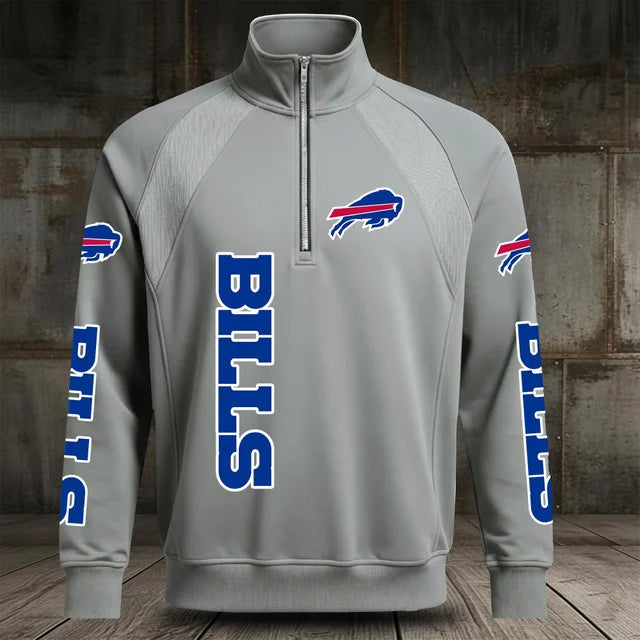 [SPECIAL OFFER] NEW CUSTOMIZED NFL03 BFB BUFFALO BILLS MEN'S MULTICOLOR QUARTER-ZIP PULLOVER