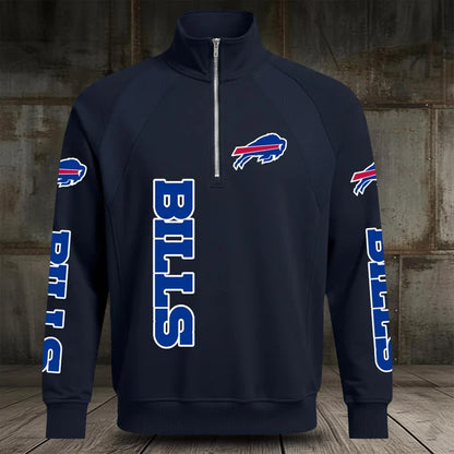 [SPECIAL OFFER] NEW CUSTOMIZED NFL03 BFB BUFFALO BILLS MEN'S MULTICOLOR QUARTER-ZIP PULLOVER