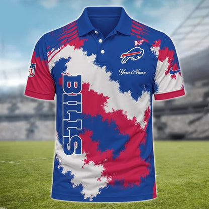 [SPECIAL OFFER] NEW CUSTOMIZED NFL03 BFB BUFFALO BILLS MULTICOLOR POLO SHIRT