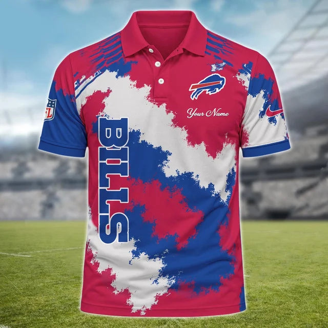 [SPECIAL OFFER] NEW CUSTOMIZED NFL03 BFB BUFFALO BILLS MULTICOLOR POLO SHIRT