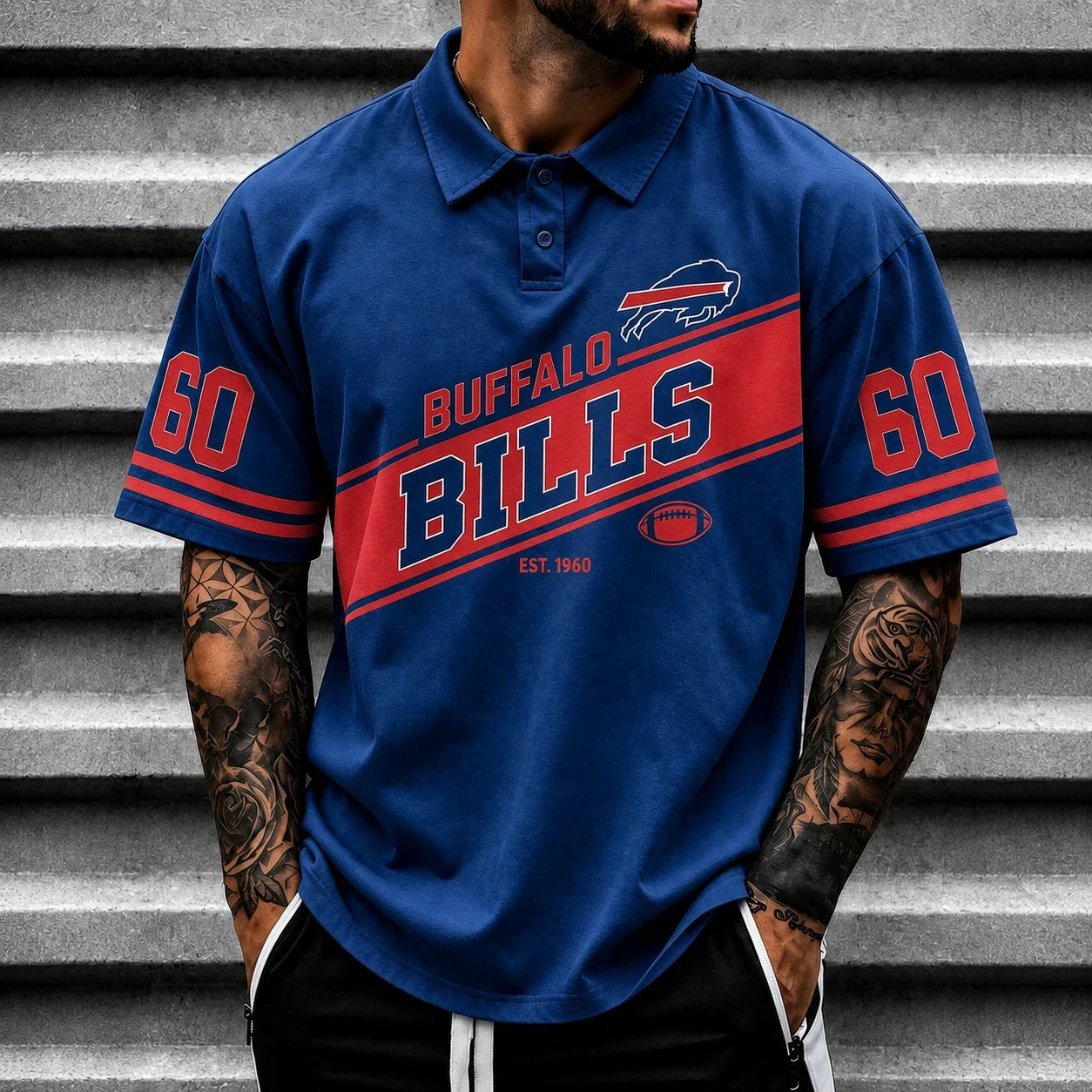 [SPECIAL OFFER] NEW CUSTOMIZED NFL03 BFB BUFFALO BILLS POLO SHIRT