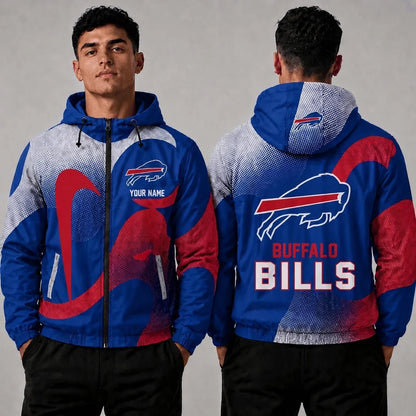 [SPECIAL OFFER] NEW CUSTOMIZED NFL03 BFB BUFFALO BILLS WINDBREAKER JACKET