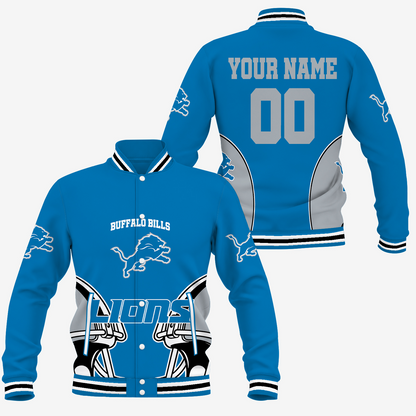 [SPECIAL OFFER] NEW CUSTOMIZED NFL04 DTL DETROIT LIONS SATIN VARSITY & BASEBALL JACKET