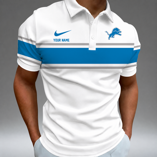 [SPECIAL OFFER] NEW CUSTOMIZED NFL04 DTL DETROIT LIONS POLO SHIRT