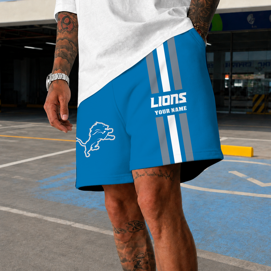 [SPECIAL OFFER] NEW CUSTOMIZED NFL04 DTL DETROIT LIONS SHORT PANTS