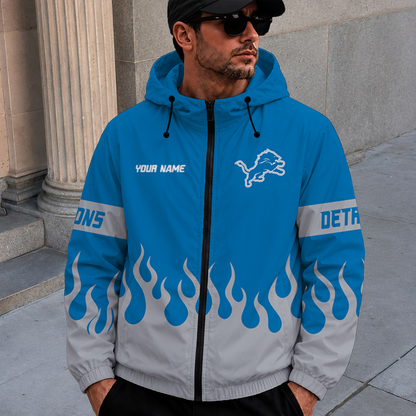 [SPECIAL OFFER] NEW CUSTOMIZED NFL04 DTL DETROIT LIONS WINDBREAKER JACKET