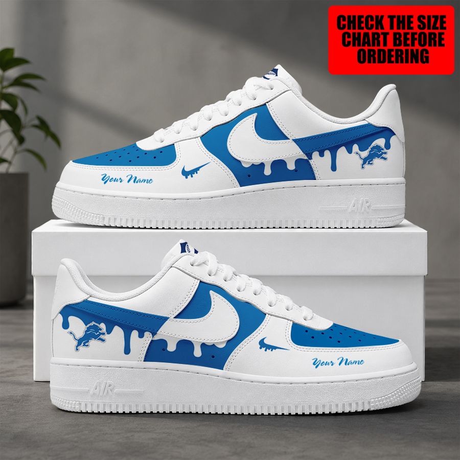[SPECIAL OFFER] NEW CUSTOMIZED NFL04 DTL DETROIT LIONS AF1 SHOES