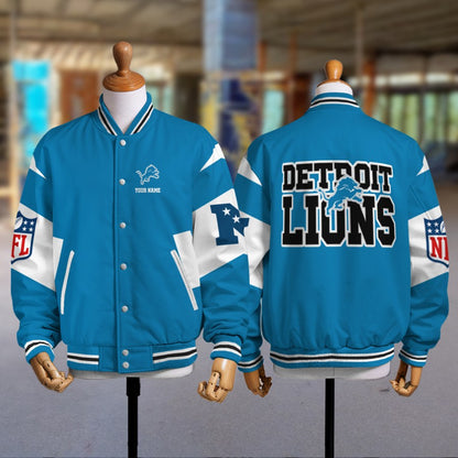 [SPECIAL OFFER] NEW CUSTOMIZED NFL04 DTL DETROIT LIONS SATIN VARSITY & BASEBALL JACKET