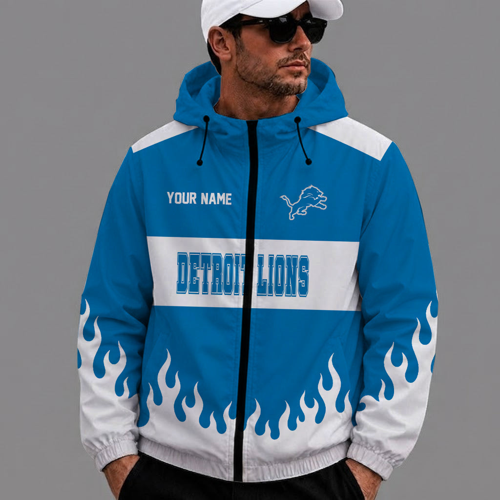[SPECIAL OFFER] NEW CUSTOMIZED NFL04 DTL DETROIT LIONS WINDBREAKER JACKET