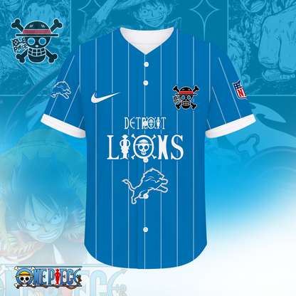 [SPECIAL OFFER] NEW CUSTOMIZED NFL04 DTL DETROIT LIONS BASEBALL JERSEY