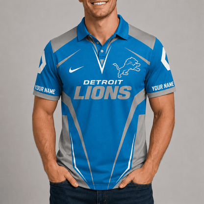 [SPECIAL OFFER] NEW CUSTOMIZED NFL04 DTL DETROIT LIONS POLO SHIRT