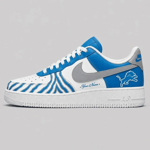 [SPECIAL OFFER] NEW CUSTOMIZED NFL04 DTL DETROIT LIONS AF1 SHOES