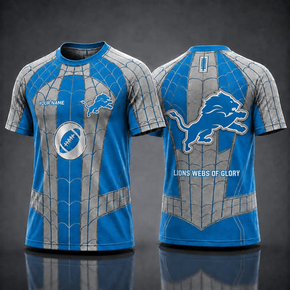 [SPECIAL OFFER] NEW CUSTOMIZED NFL04 DTL DETROIT LIONS x SPIDER T-SHIRT, HOODIE & ZIP HOODIE