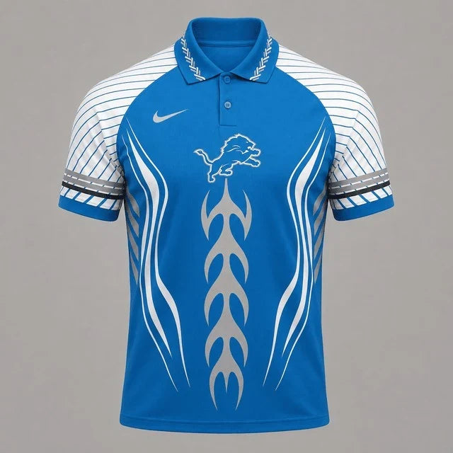 [SPECIAL OFFER] NEW CUSTOMIZED NFL04 DTL DETROIT LIONS POLO SHIRT