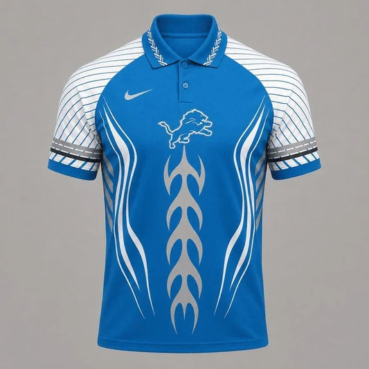[SPECIAL OFFER] NEW CUSTOMIZED NFL04 DTL DETROIT LIONS POLO SHIRT