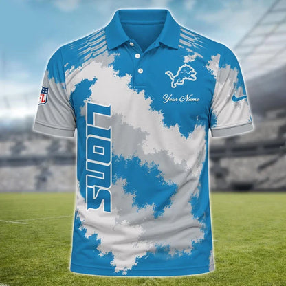 [SPECIAL OFFER] NEW CUSTOMIZED NFL04 DTL DETROIT LIONS MULTICOLOR POLO SHIRT