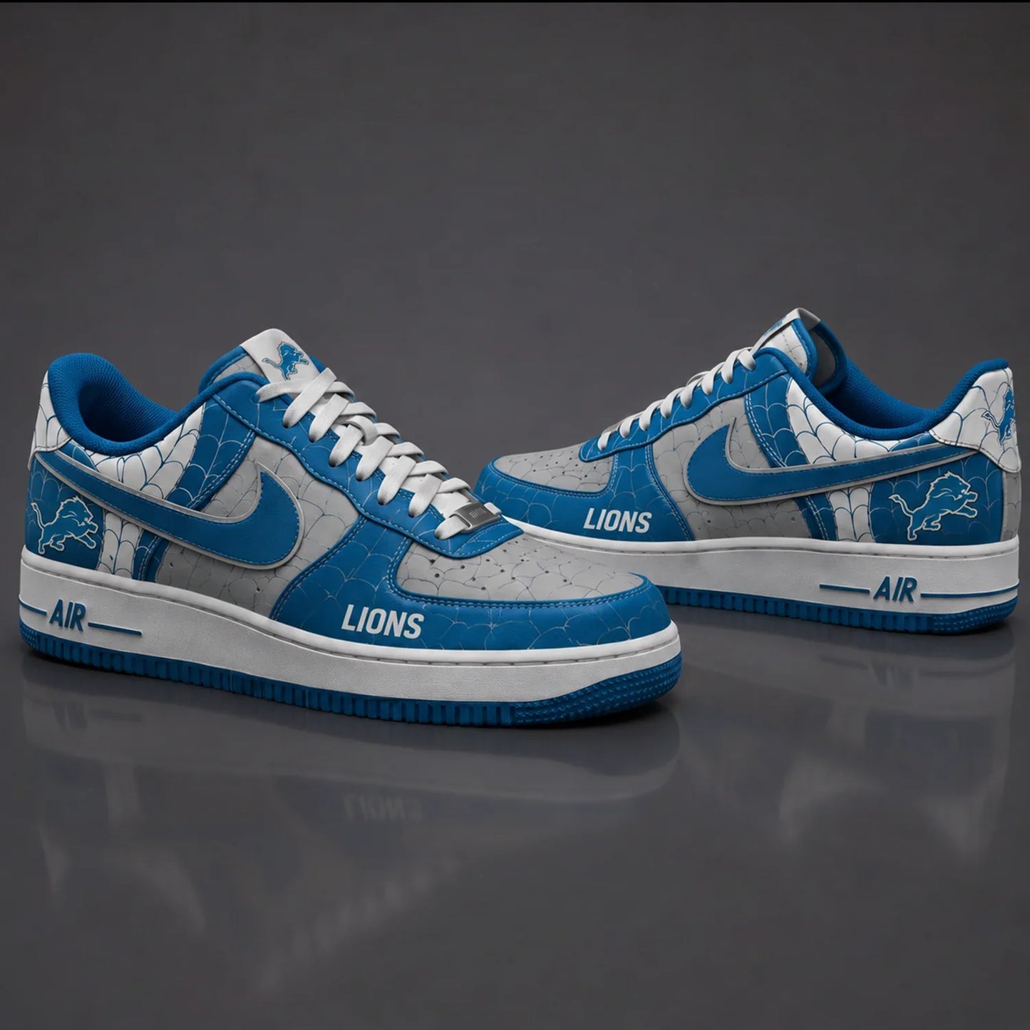 [SPECIAL OFFER] NEW CUSTOMIZED NFL04 DTL DETROIT LIONS x SPIDER AF1 SHOES