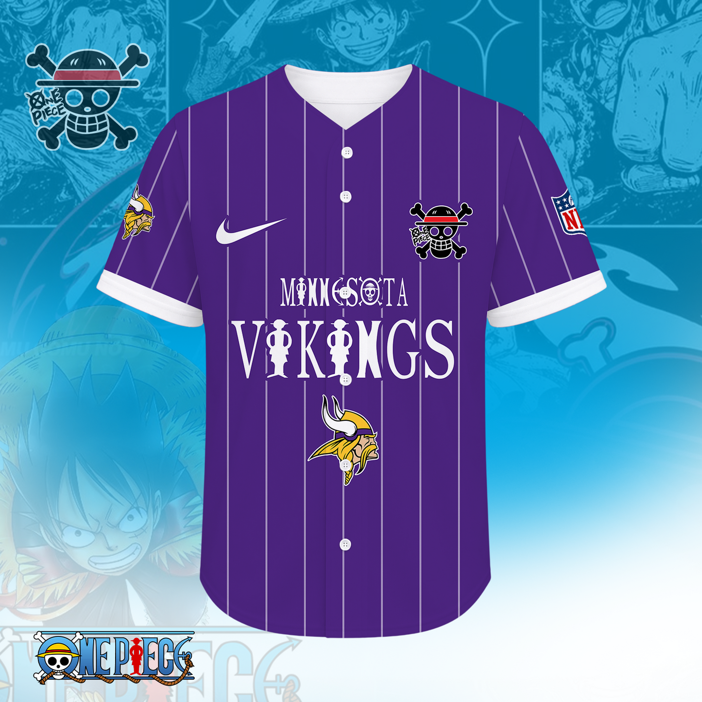 [SPECIAL OFFER] NEW CUSTOMIZED NFL05 MVK MINNESOTA VIKINGS BASEBALL JERSEY
