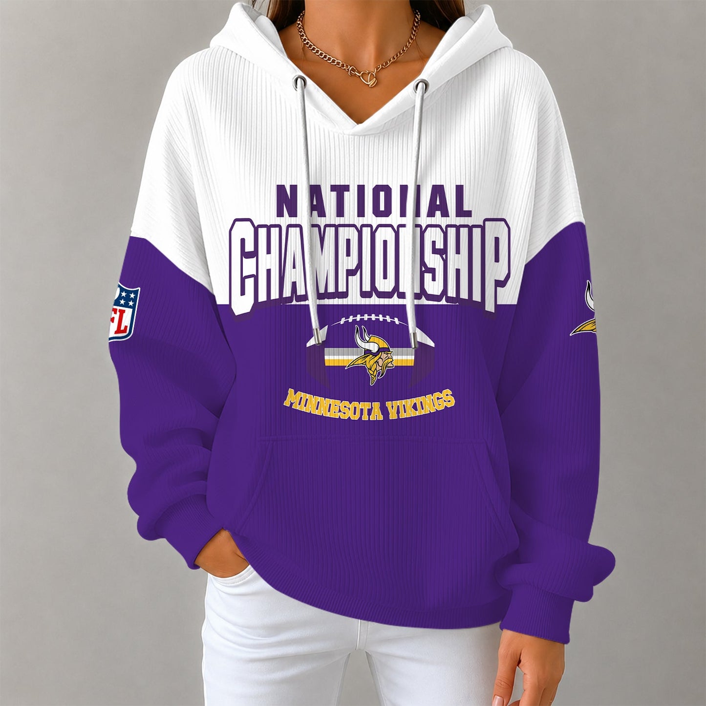 [SPECIAL OFFER] NEW CUSTOMIZED NFL05 MVK MINNESOTA VIKINGS RIBBED HOODIE & SWEATSHIRT