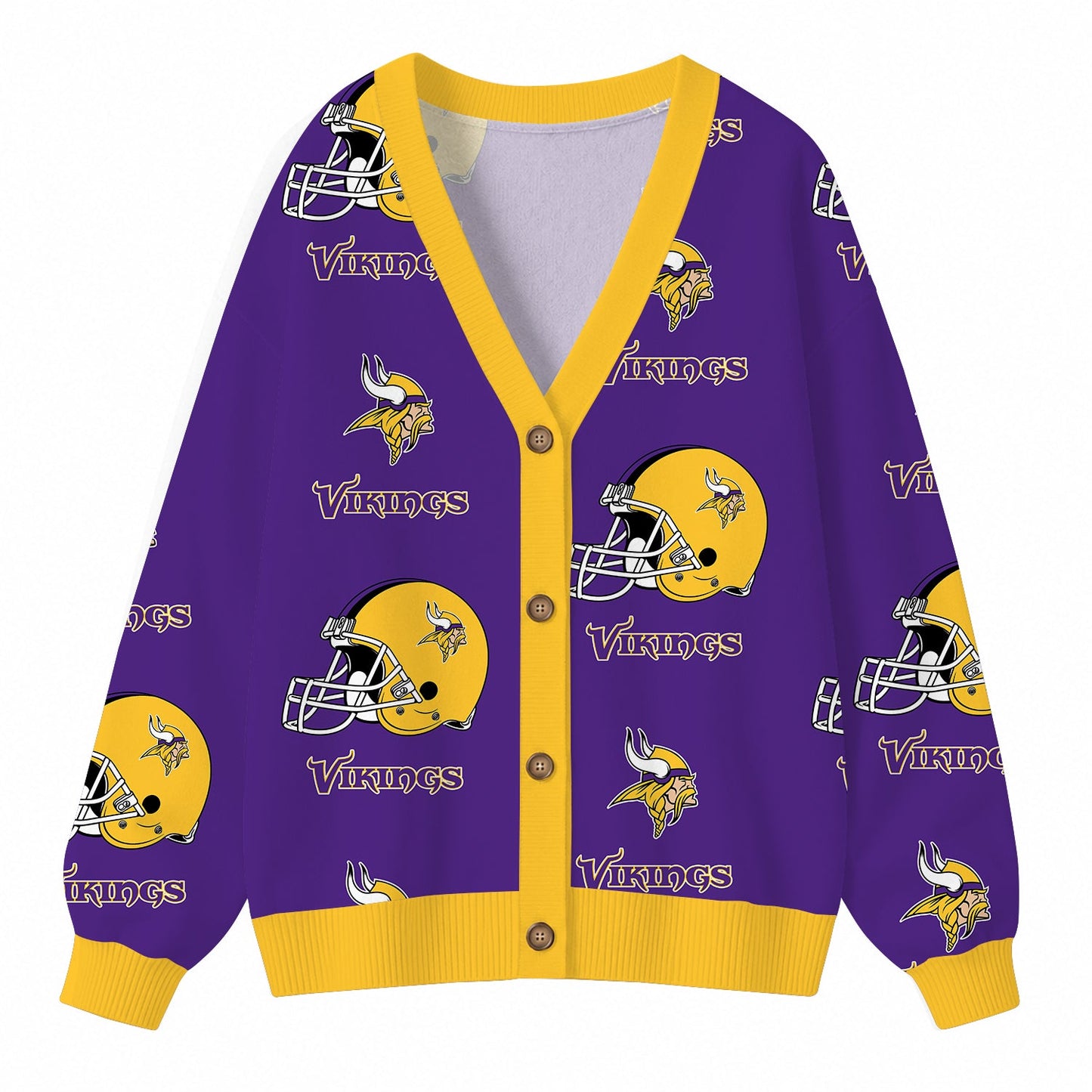[SPECIAL OFFER] NEW CUSTOMIZED NFL05 MVK MINNESOTA VIKINGS CARDIGAN