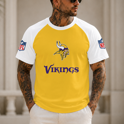 [SPECIAL OFFER] NEW CUSTOMIZED NFL05 MVK MINNESOTA VIKINGS RAGLAN TEE