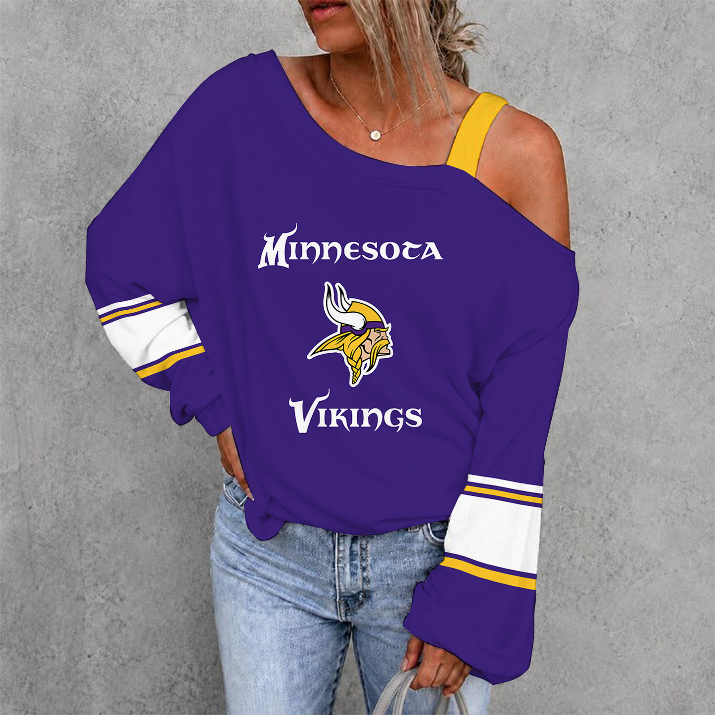 [SPECIAL OFFER] NEW CUSTOMIZED NFL05 MVK MINNESOTA VIKINGS DROP SHOULDER SWEATSHIRT
