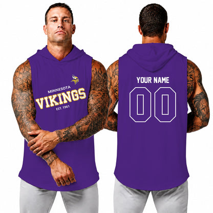 [SPECIAL OFFER] NEW CUSTOMIZED NFL05 MVK MINNESOTA VIKINGS HOODED TANK TOP
