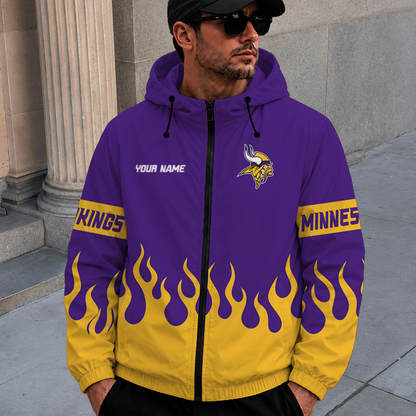 [SPECIAL OFFER] NEW CUSTOMIZED NFL05 MVK MINNESOTA VIKINGS WINDBREAKER JACKET