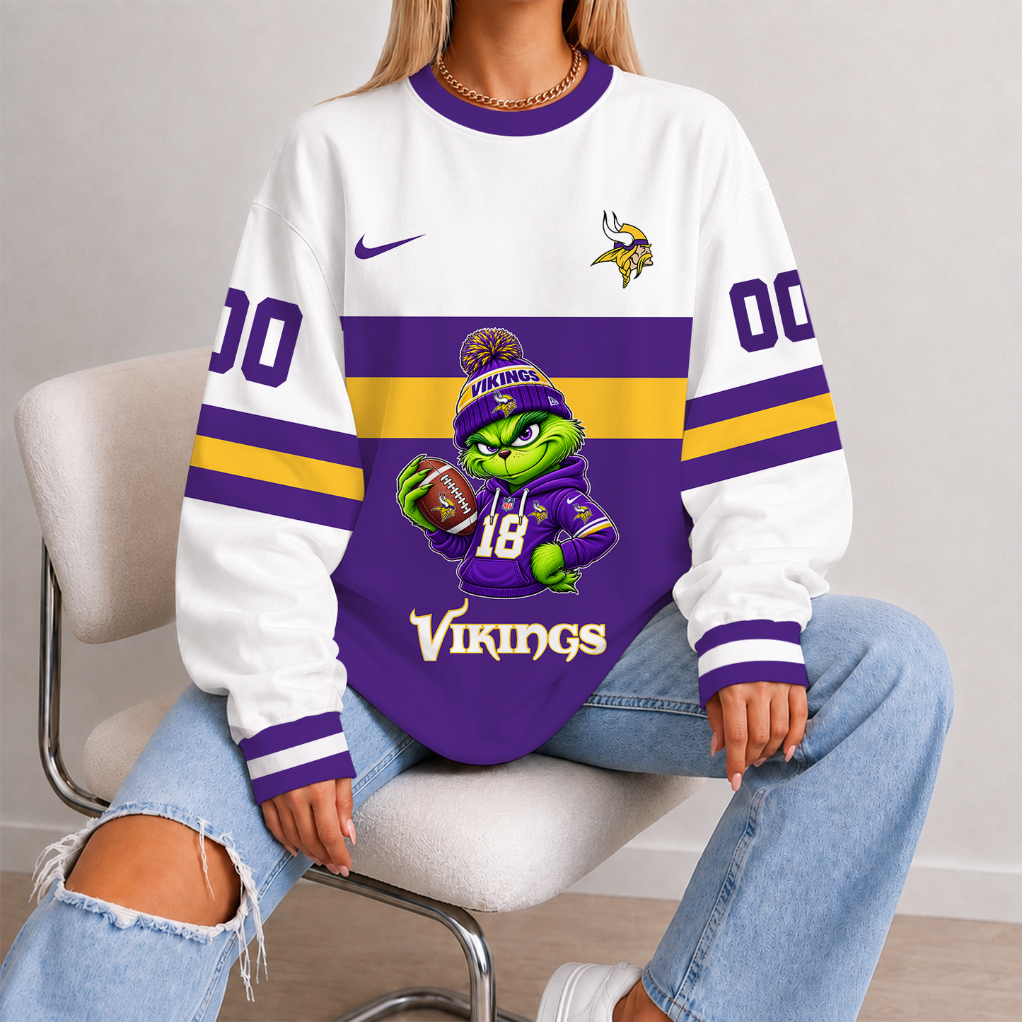 [SPECIAL OFFER] NEW CUSTOMIZED NFL05 MVK MINNESOTA VIKINGS UNISEX SWEATSHIRT